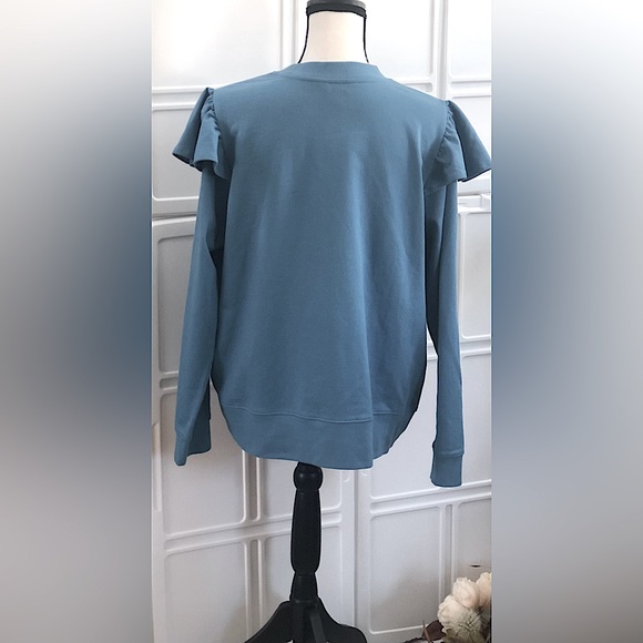 Brand New- Time and Tru-Quilted Ruffle Sweatshirt - Picture 2 of 2